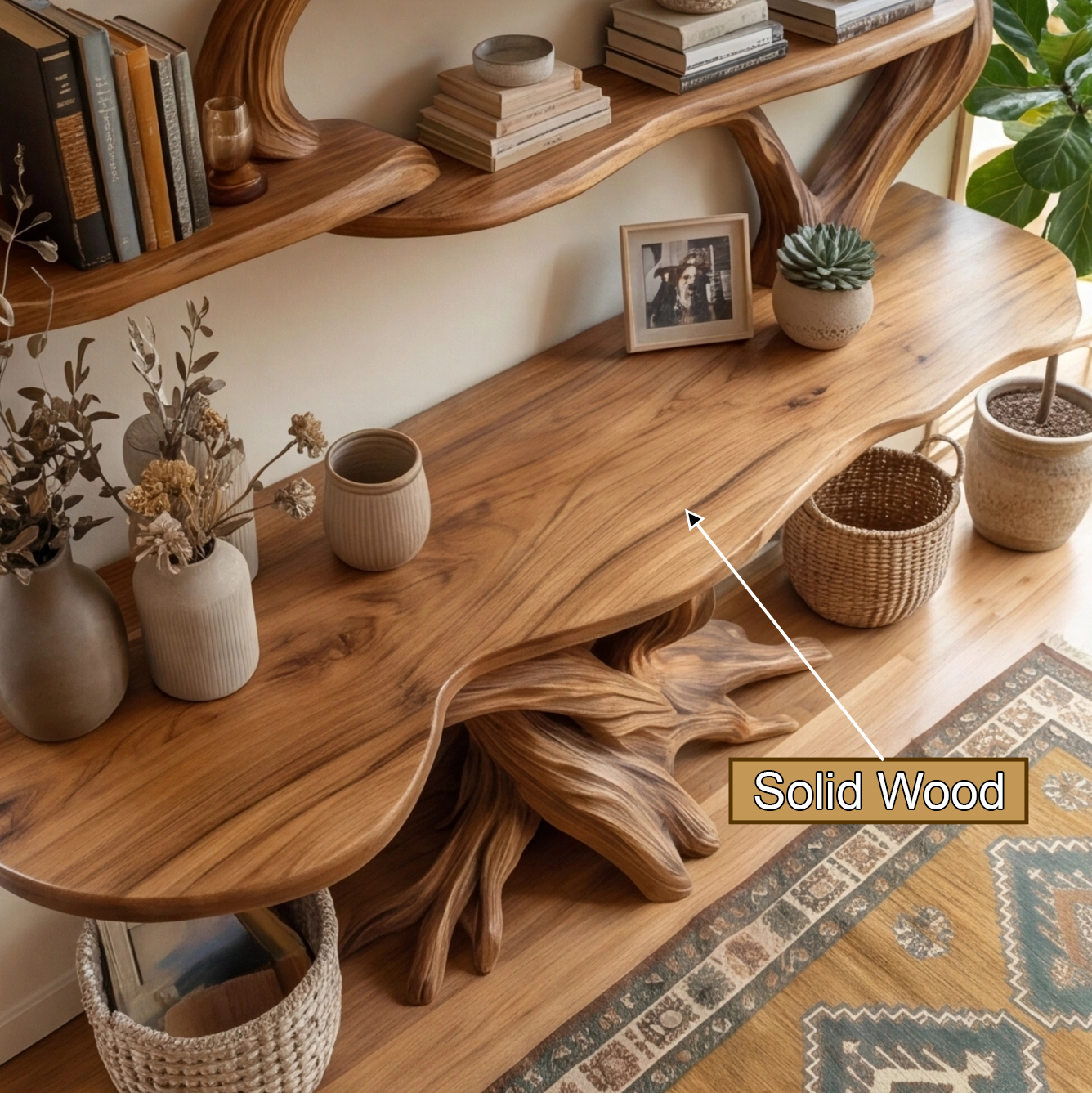 Console Table with Shelves 2