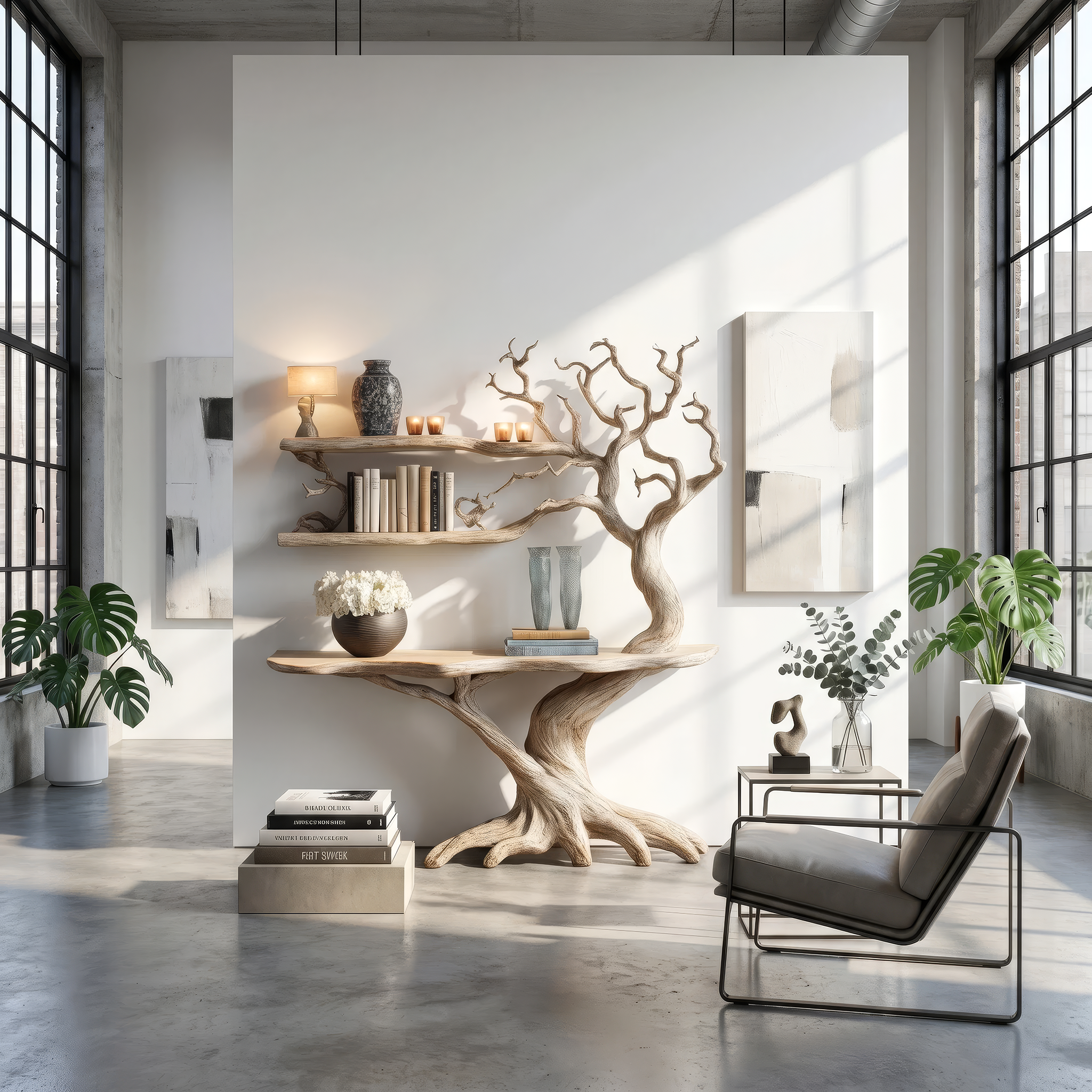 Console Table with Shelves 3