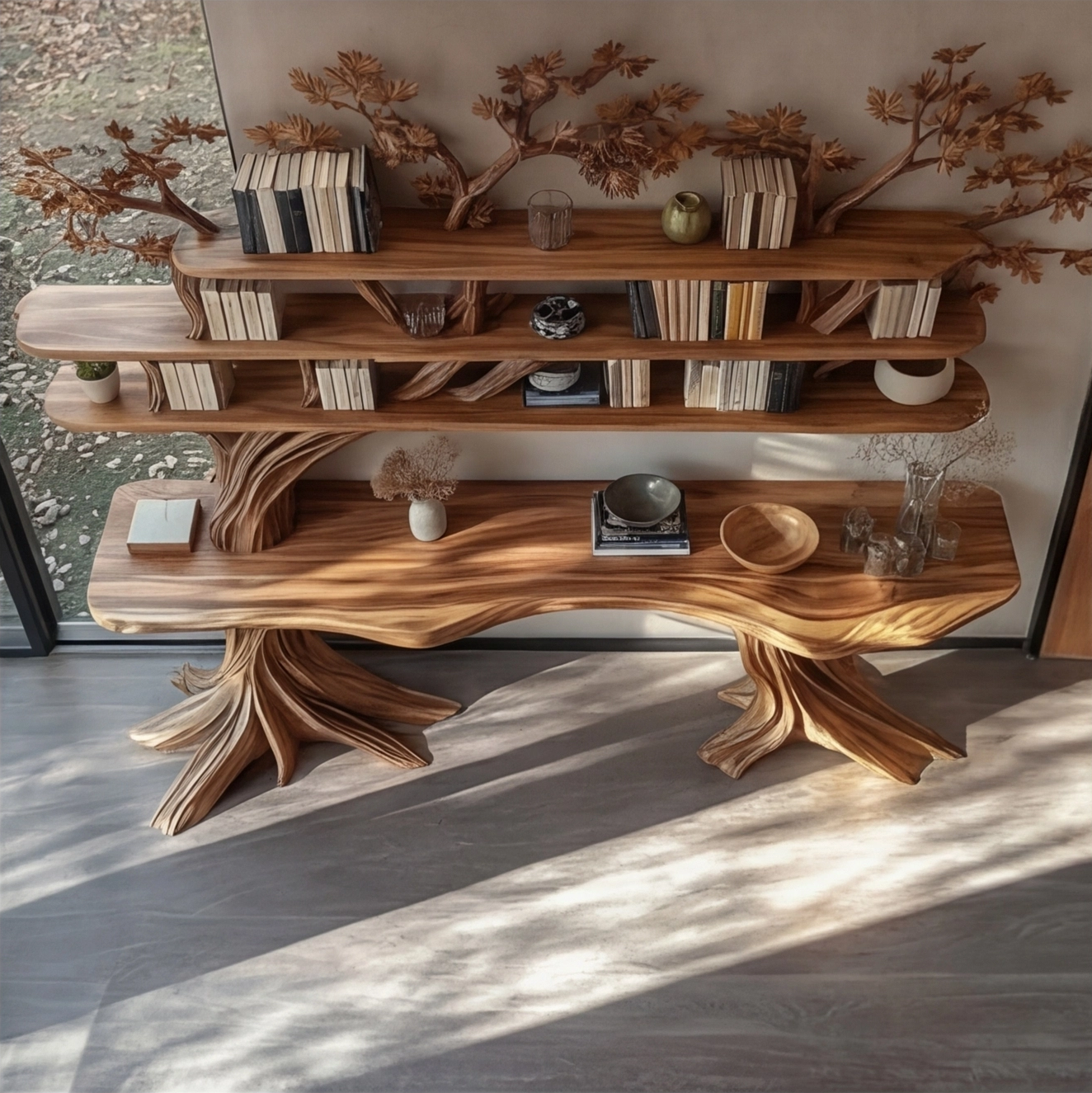 Console Table with Shelves 4
