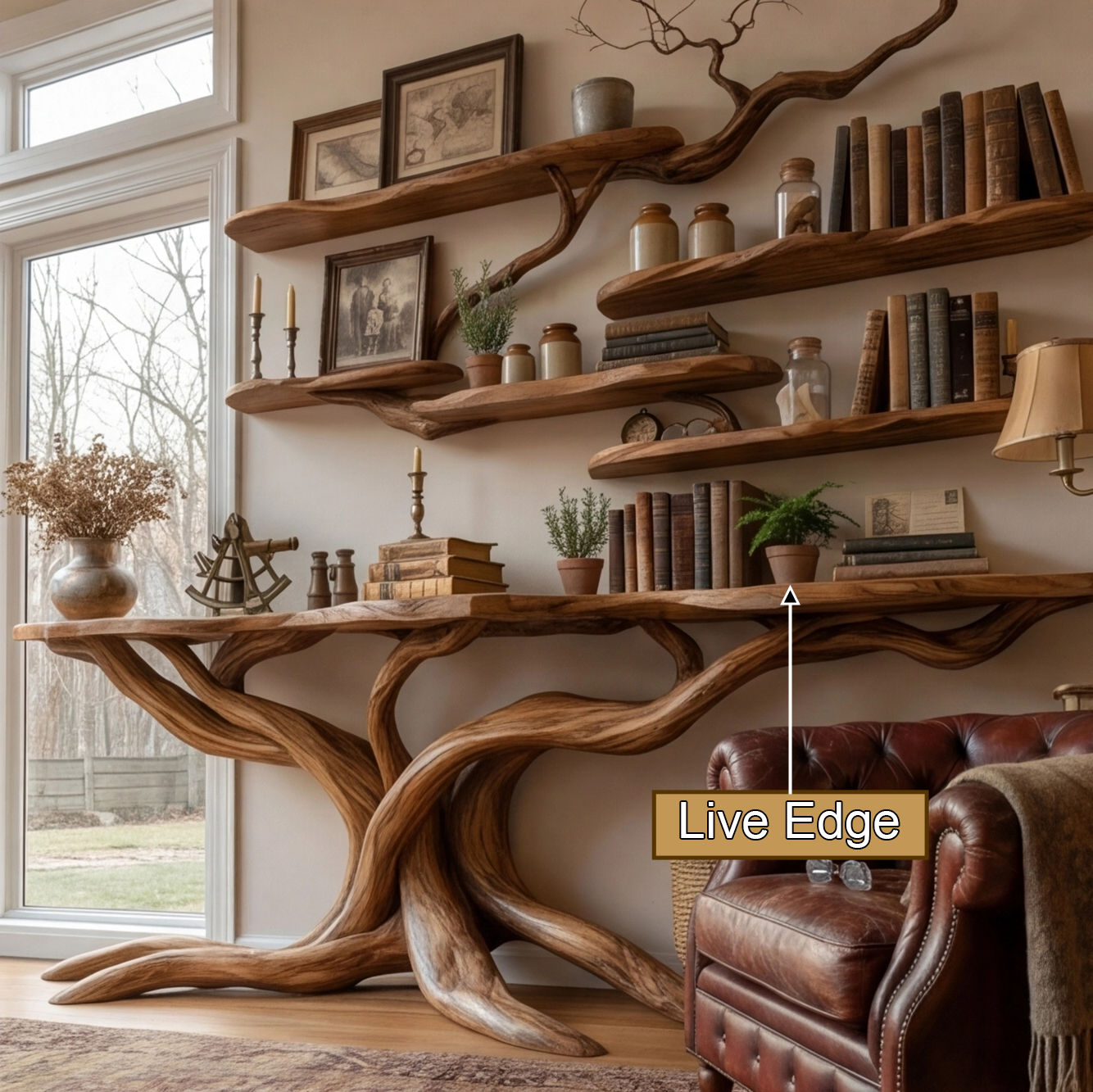 console table with shelves 2
