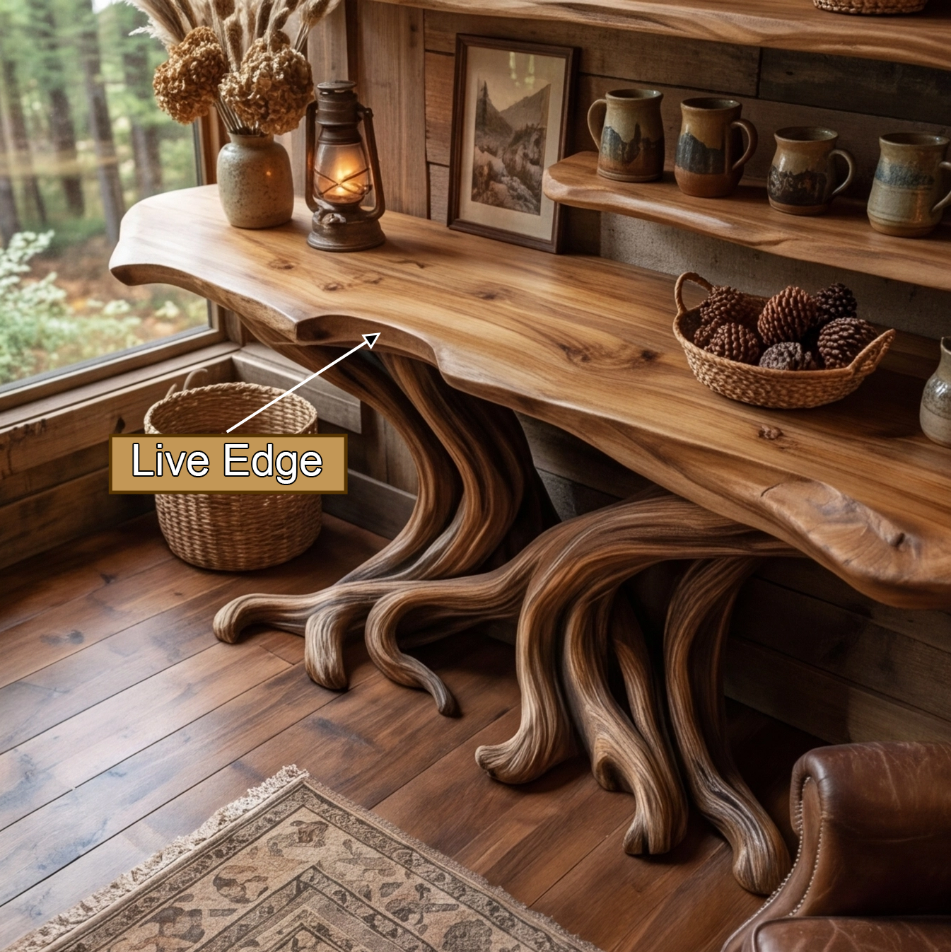 console table with shelves 2