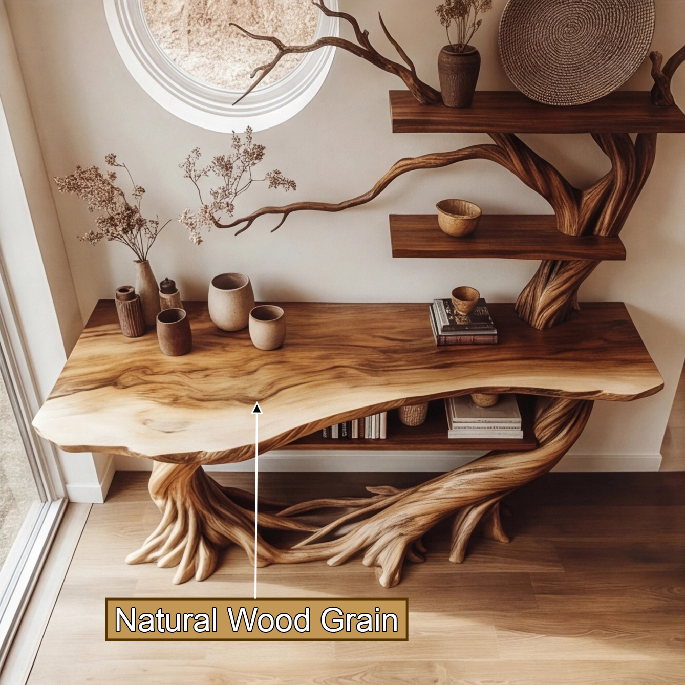 console table with shelves 2