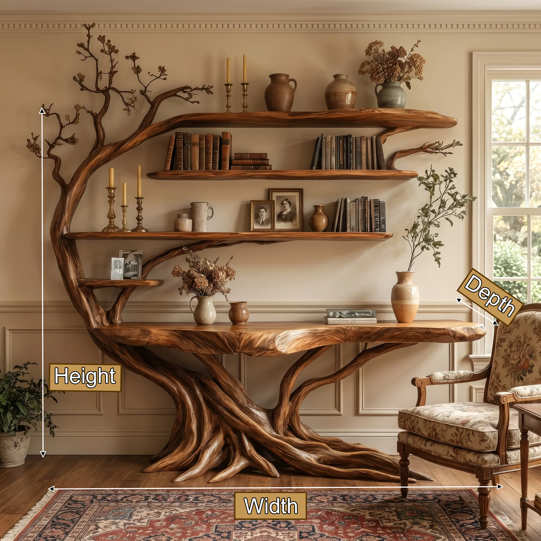 console table with shelves 2