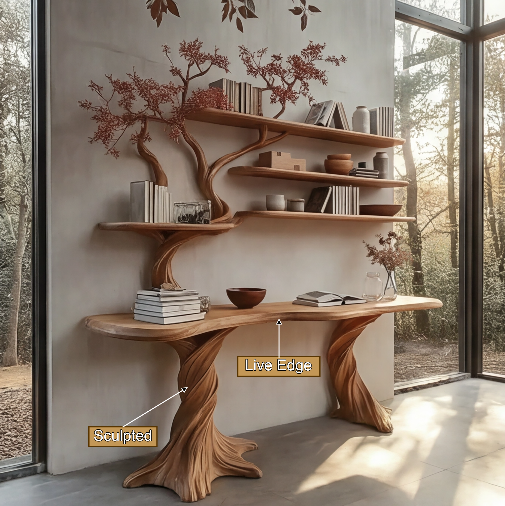 console table with shelves 3