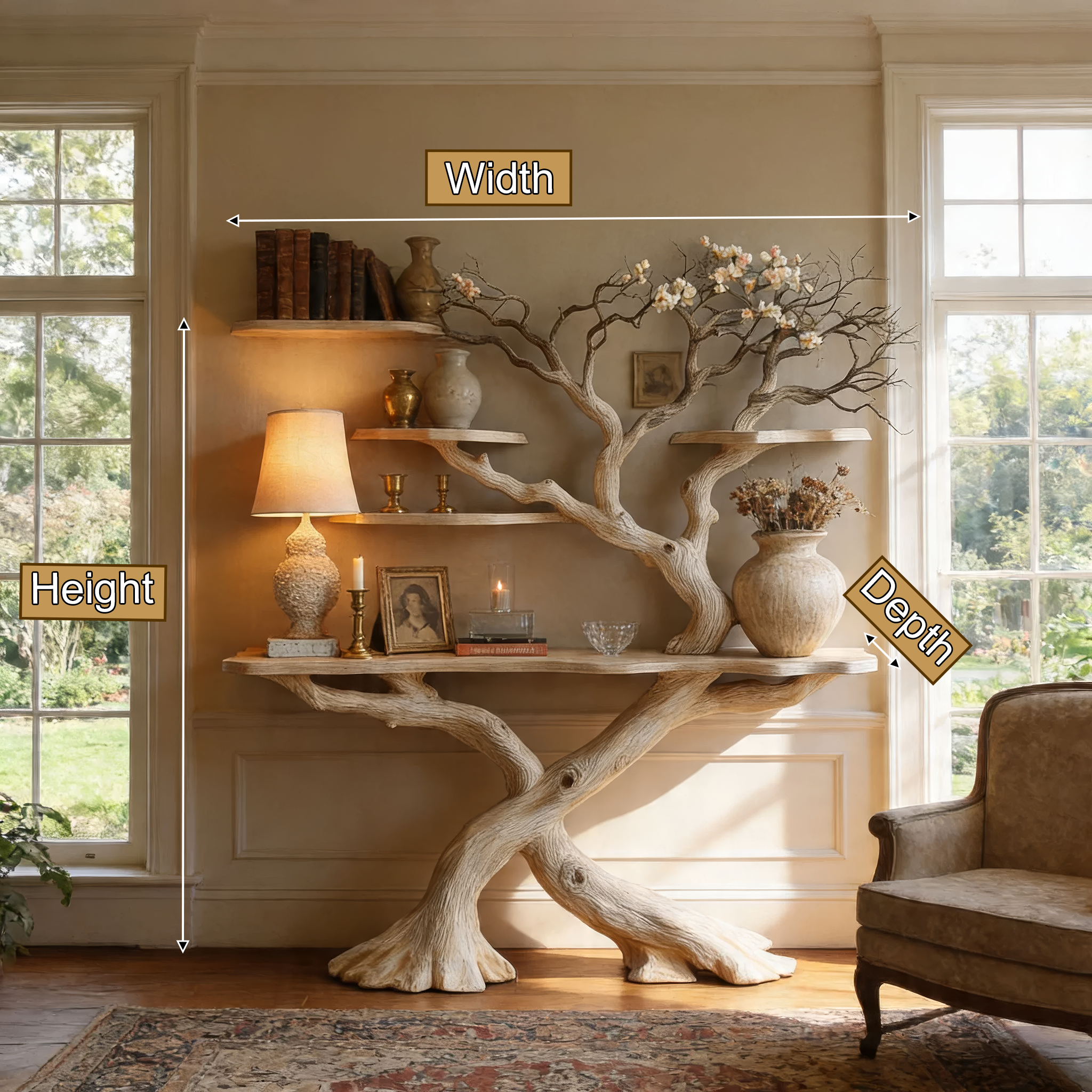 console table with shelves 3