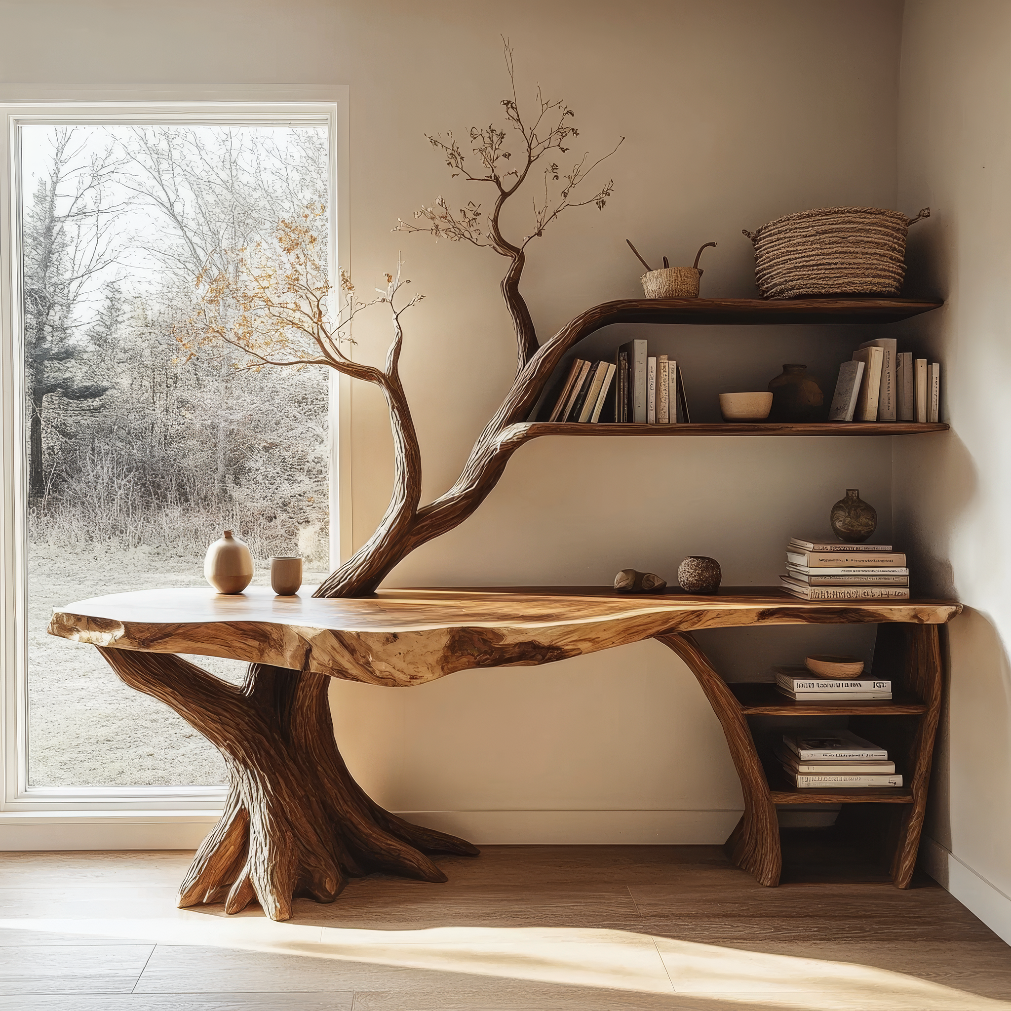 console table with shelves 2