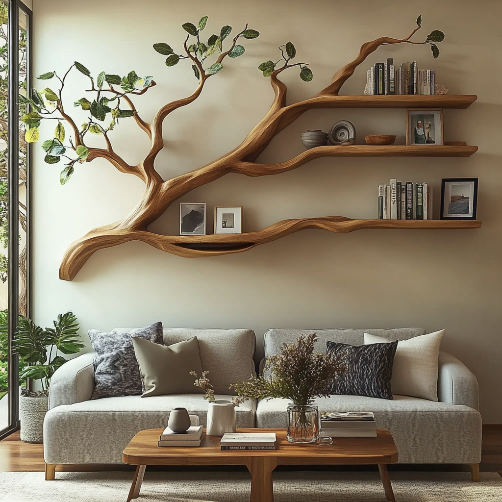 wooden tree bookshelf 4