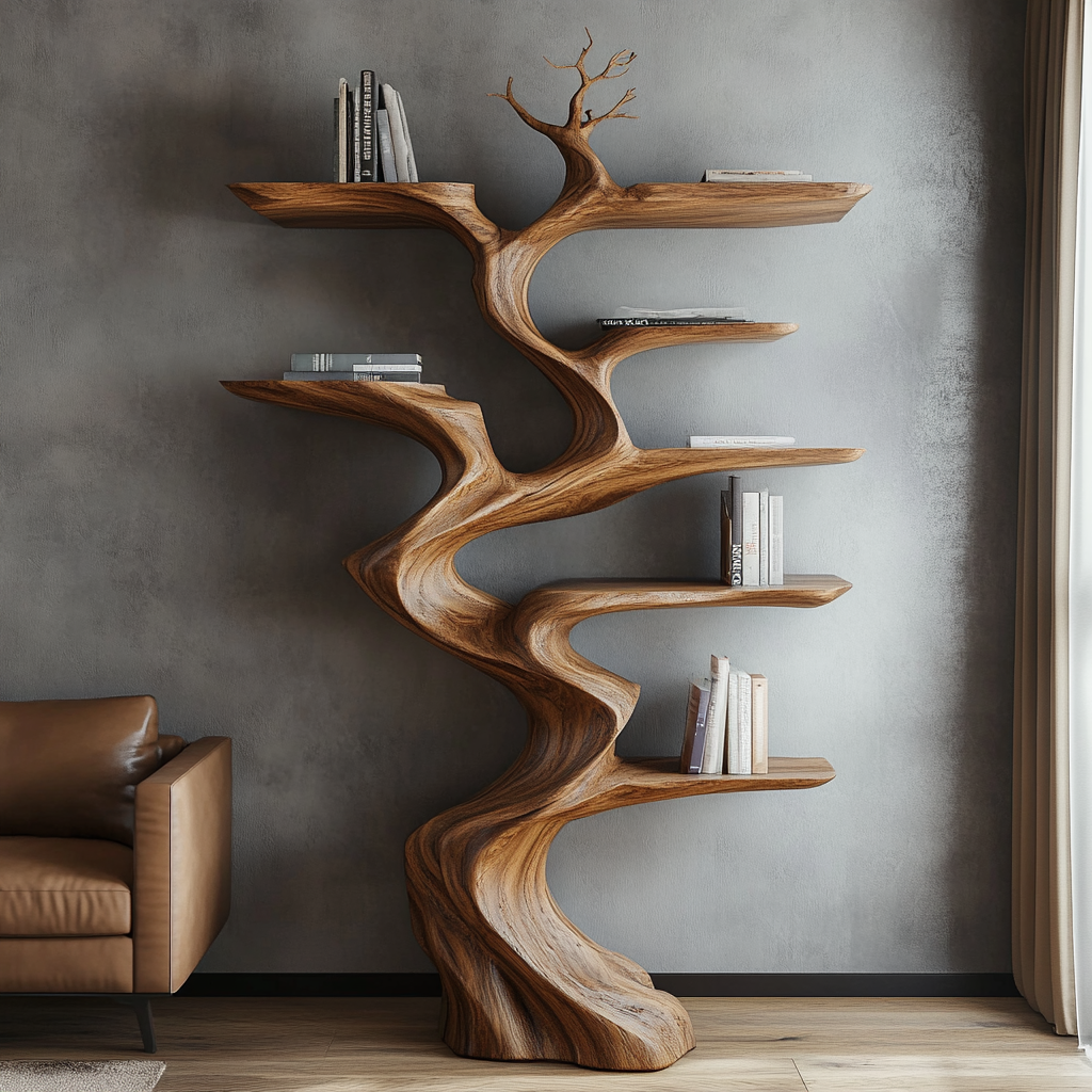 wall mounted tree bookshelf 3